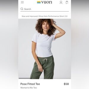 NWOT Vuori Pose Fitted tee